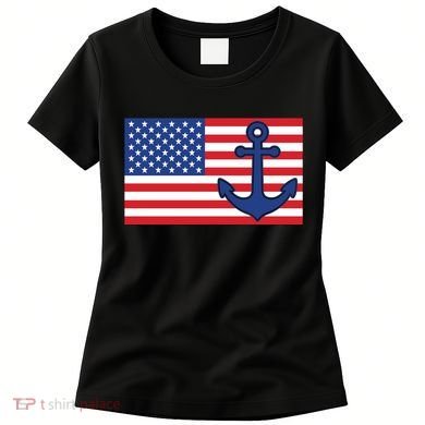 USA American Nautical Anchor Flag Women's T-Shirt