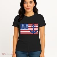 USA American Nautical Anchor Flag Women's T-Shirt thumb 4