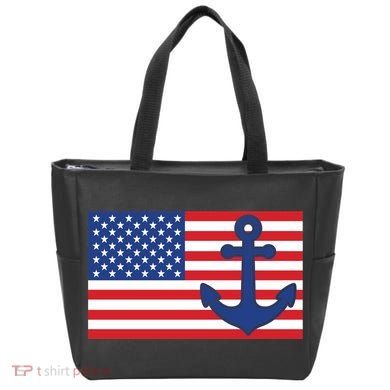 USA American Nautical Anchor Flag Tote Bag
