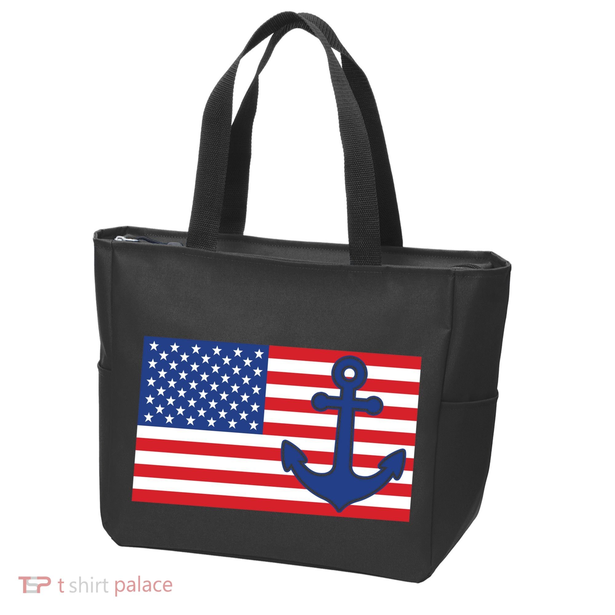 USA American Nautical Anchor Flag Tote Bag