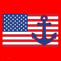 USA American Nautical Anchor Flag Santa Hat thumb 1