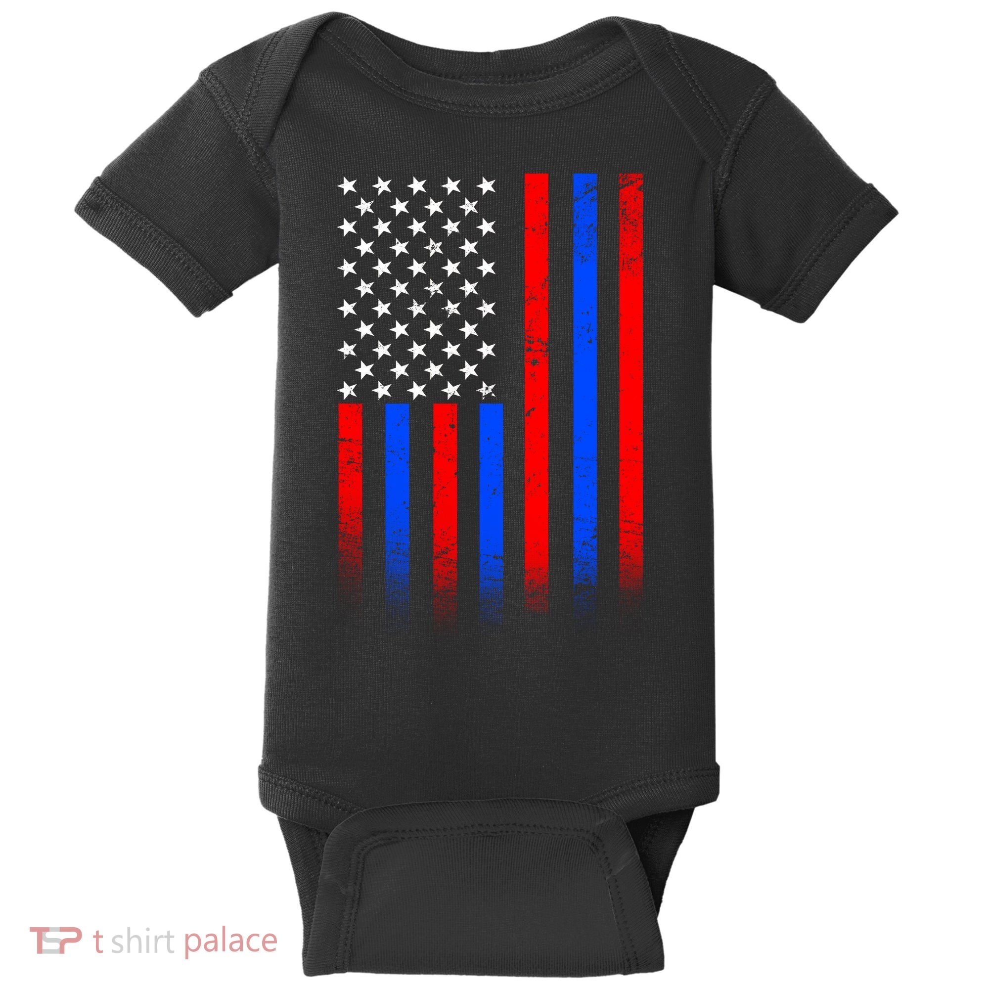USA American Pride Flag Baby Bodysuit