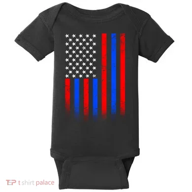 USA American Pride Flag Baby Bodysuit