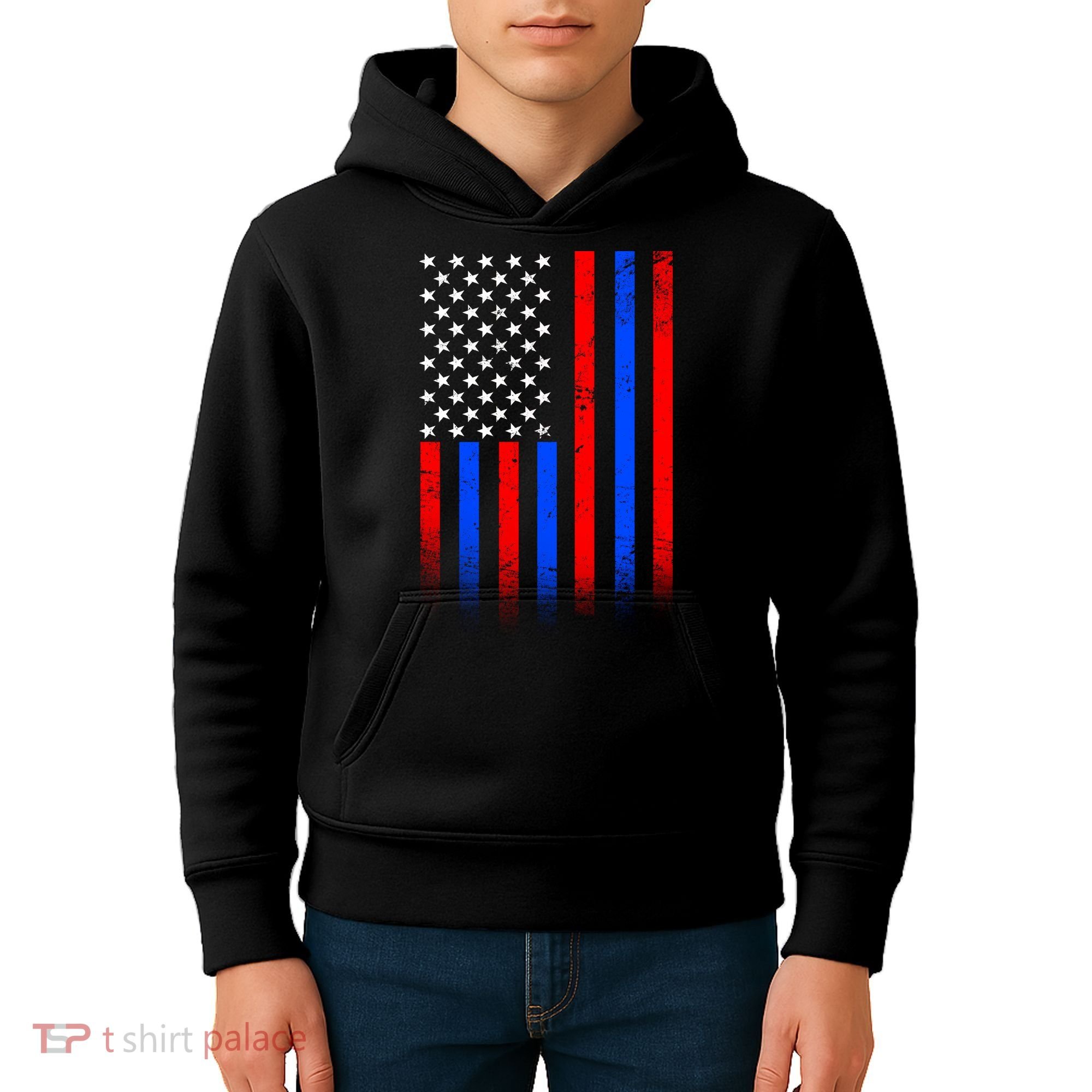 USA American Pride Flag Kids Hoodie