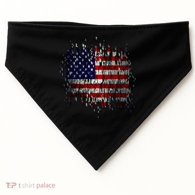 USA American Ripped Torn Flag USA-Made Doggie Bandana