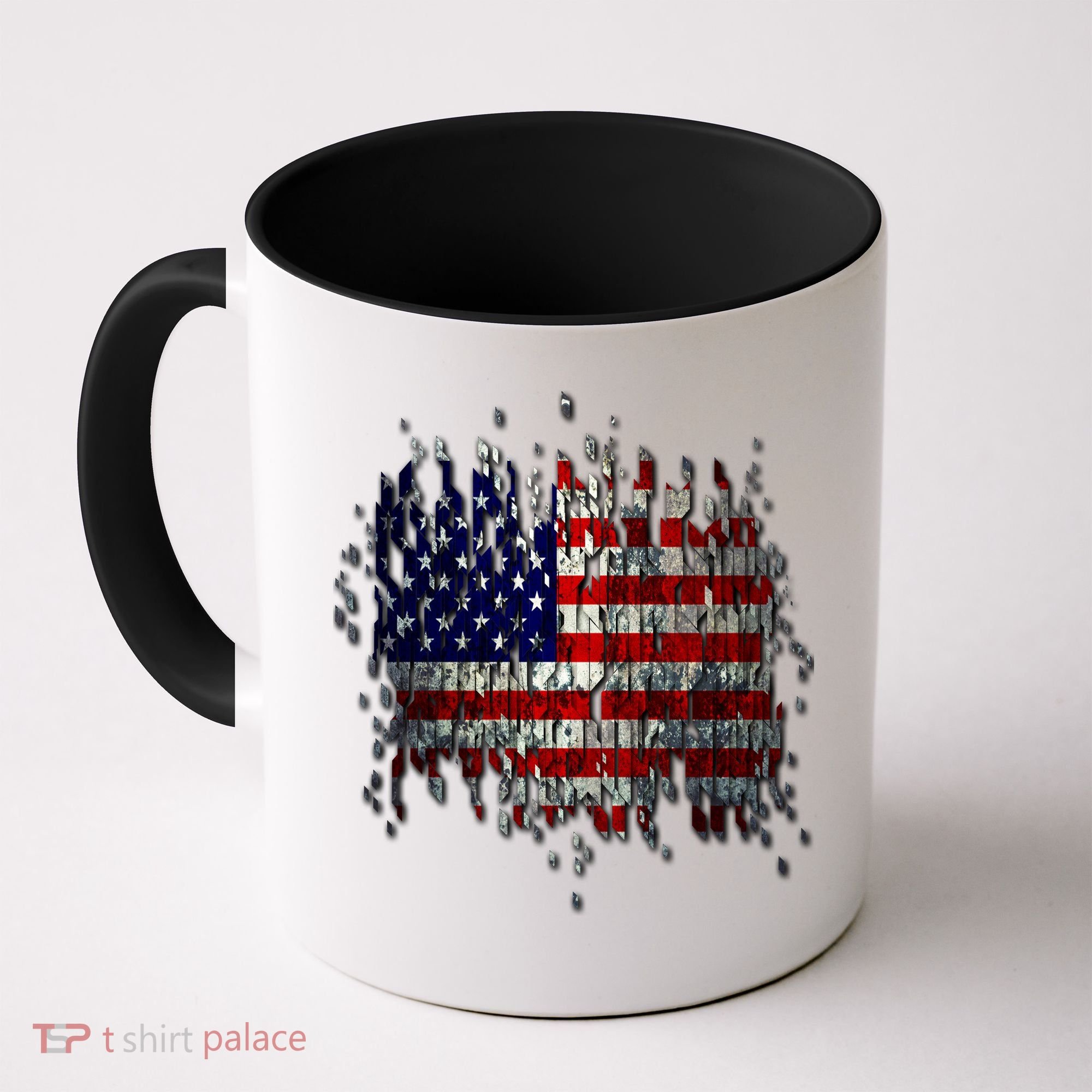 USA American Ripped Torn Flag Coffee Mug
