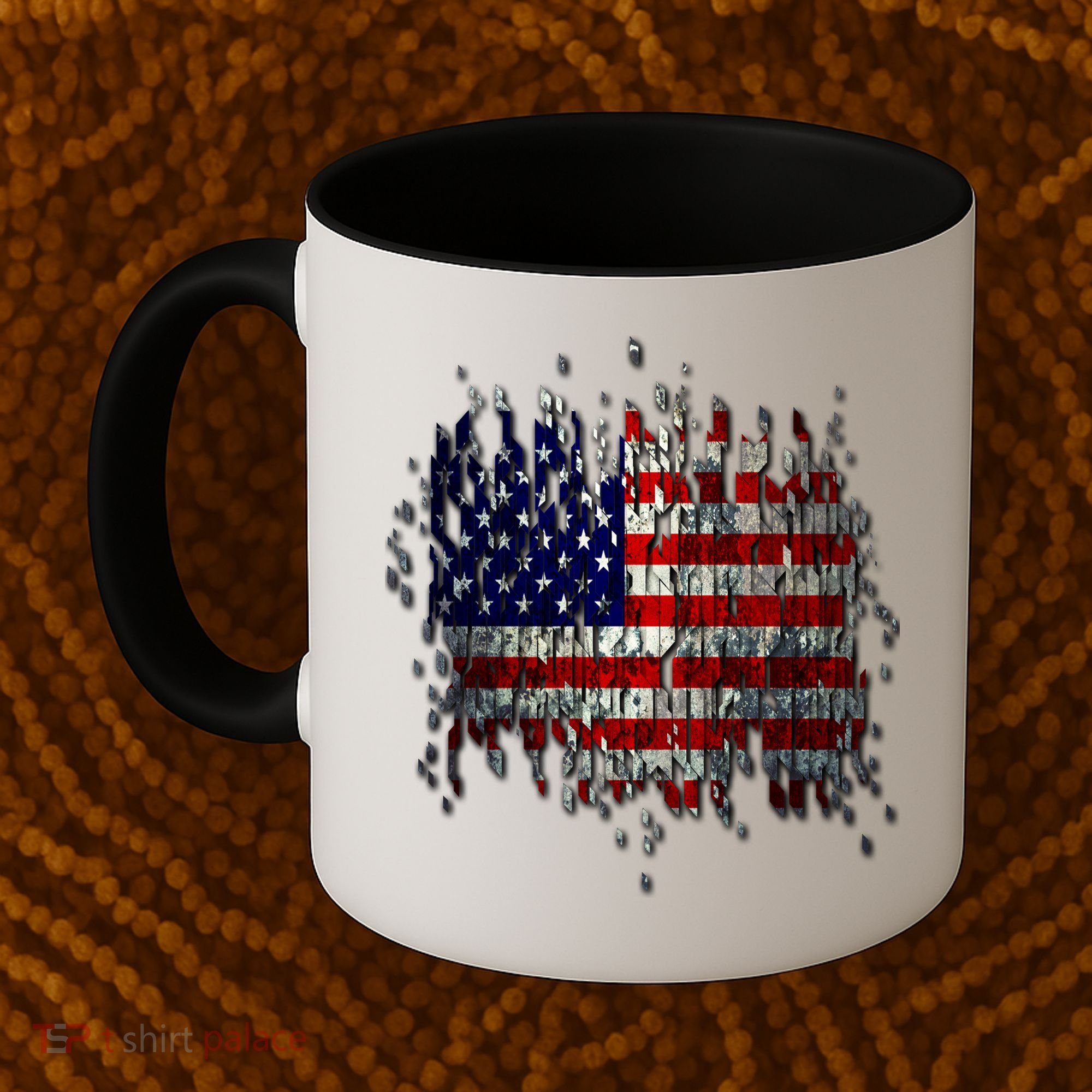 USA American Ripped Torn Flag Coffee Mug