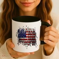USA American Ripped Torn Flag Coffee Mug thumb 3
