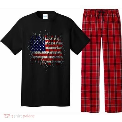 USA American Ripped Torn Flag Pajama Set