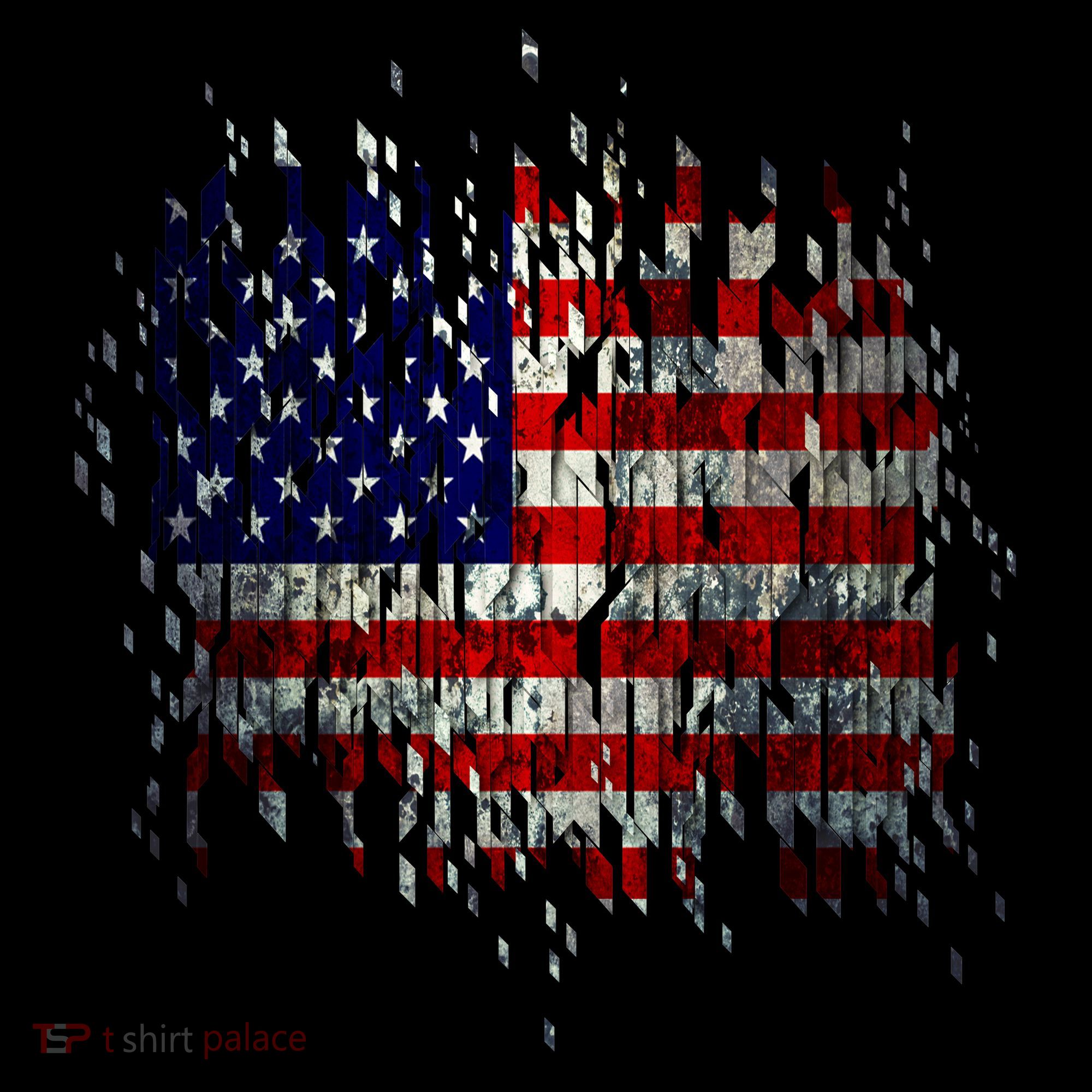 USA American Ripped Torn Flag Women's Hoodie