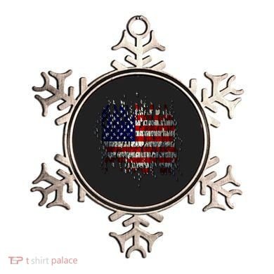 USA American Ripped Torn Flag Ornament