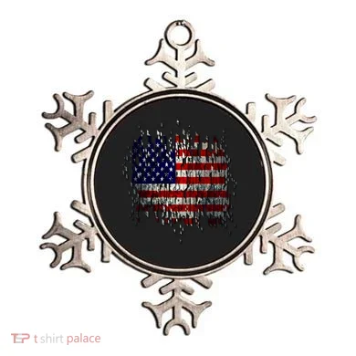 USA American Ripped Torn Flag Ornament