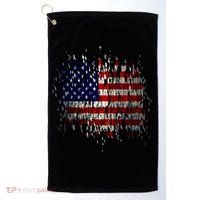 USA American Ripped Torn Flag Golf Towel thumb 0