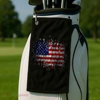 USA American Ripped Torn Flag Golf Towel thumb 2