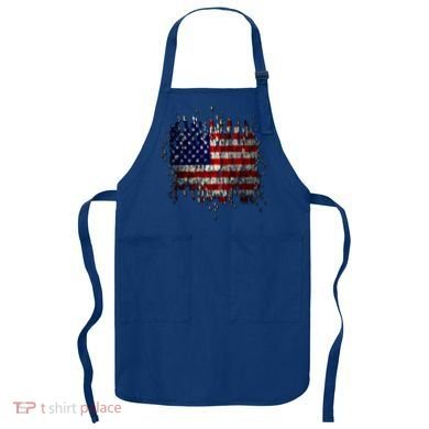 USA American Ripped Torn Flag Apron