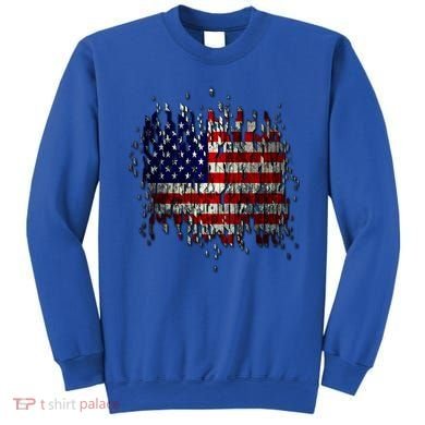 USA American Ripped Torn Flag Sweatshirt