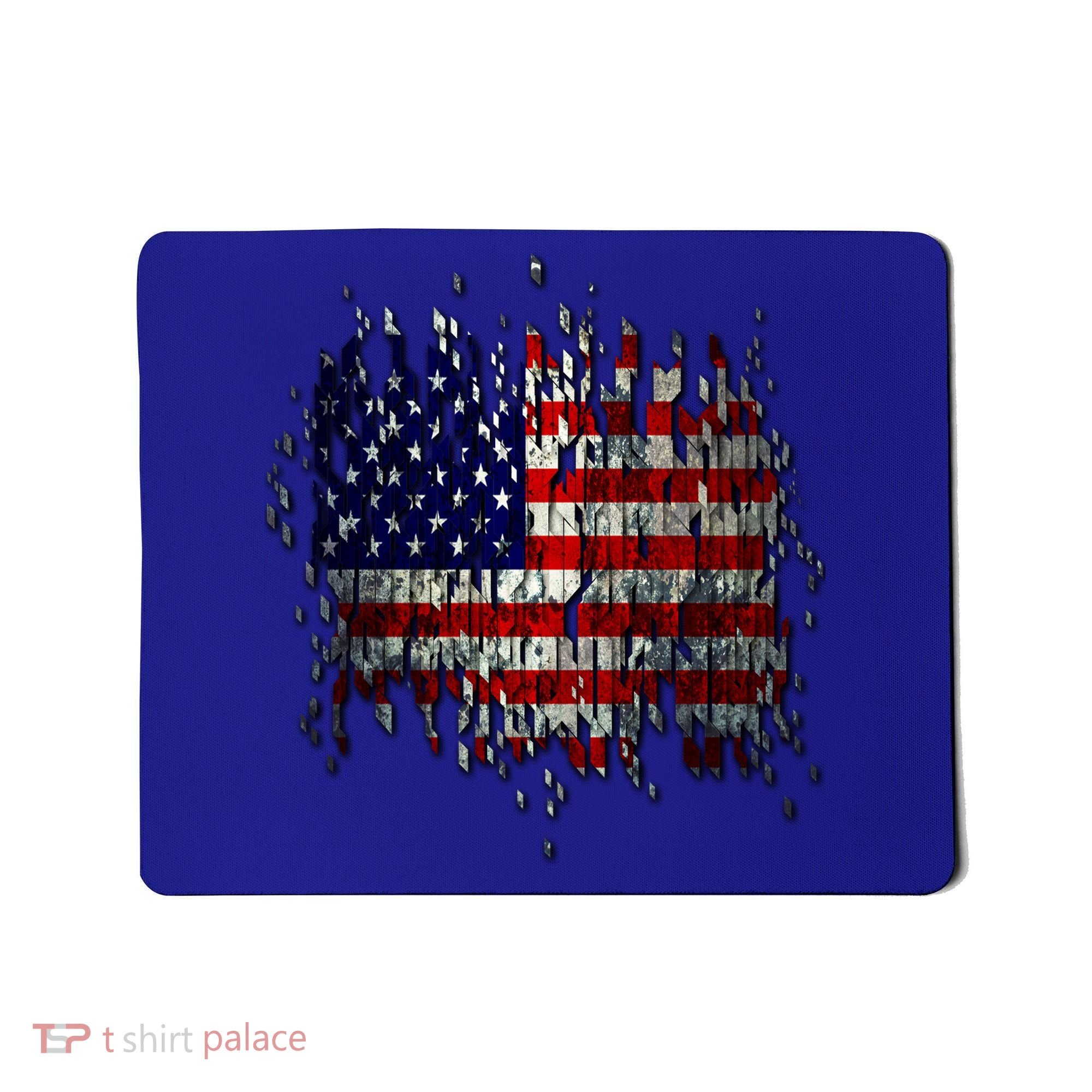 USA American Ripped Torn Flag Mousepad