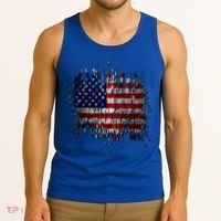 USA American Ripped Torn Flag Tank Top thumb 3