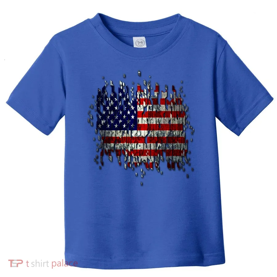 USA American Ripped Torn Flag Toddler T-Shirt