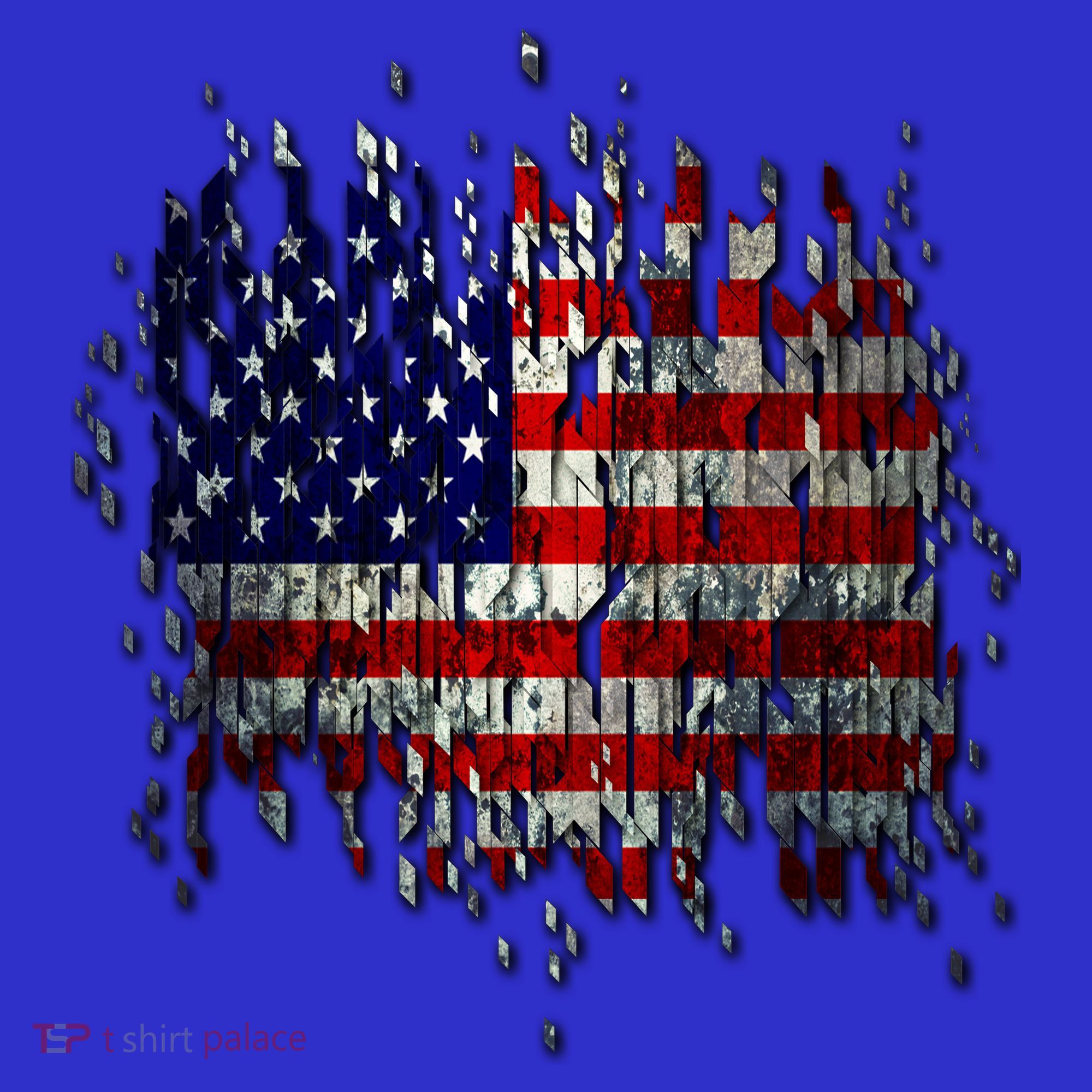 USA American Ripped Torn Flag Visor