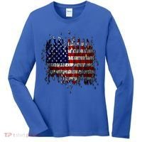 USA American Ripped Torn Flag Women's Long Sleeve Shirt thumb 0
