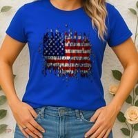 USA American Ripped Torn Flag Women's T-Shirt thumb 2