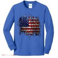 USA American Ripped Torn Flag Kids Long Sleeve Shirt thumb 0