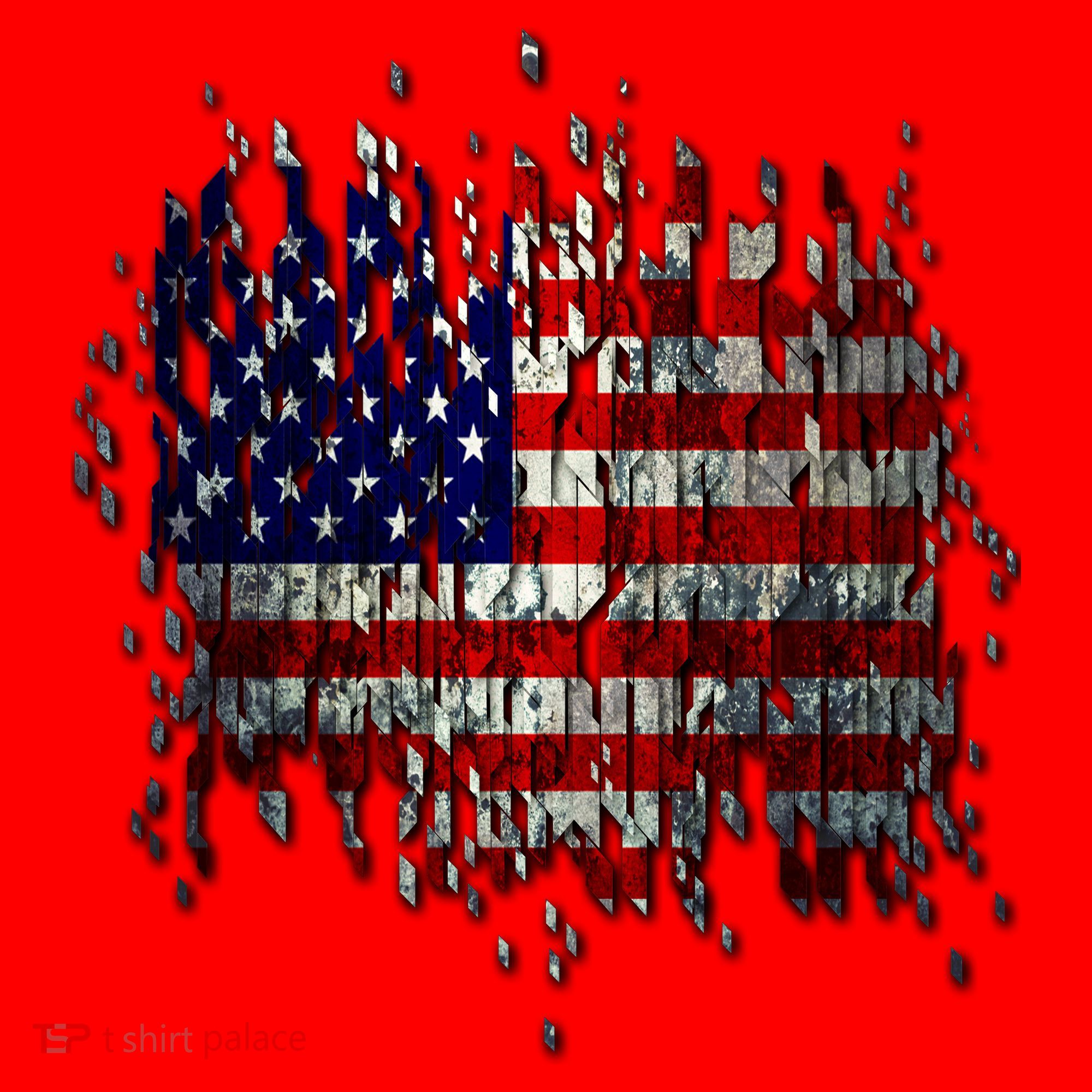 USA American Ripped Torn Flag Santa Hat