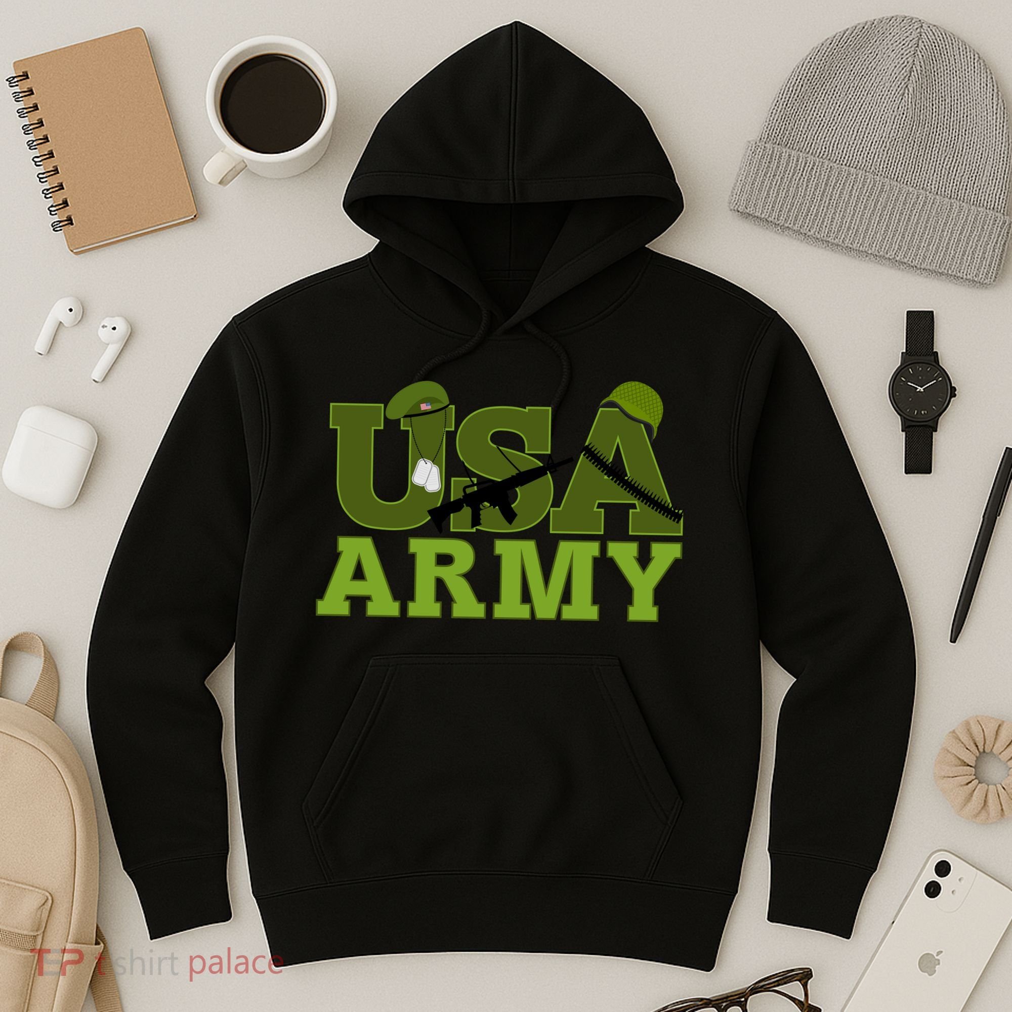 USA Army Camo Logo Hoodie