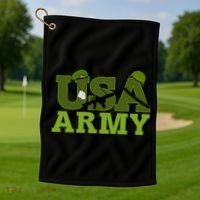 USA Army Camo Logo Golf Towel thumb 1