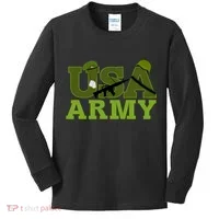USA Army Camo Logo Kids Long Sleeve Shirt thumb 0