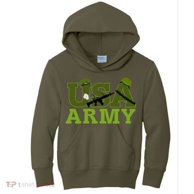 USA Army Camo Logo Kids Hoodie