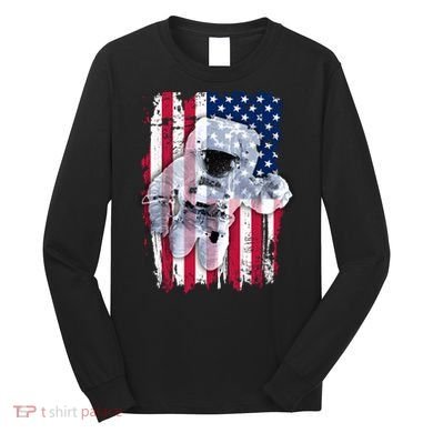 USA Astronaut American Space Flag Long Sleeve Shirt