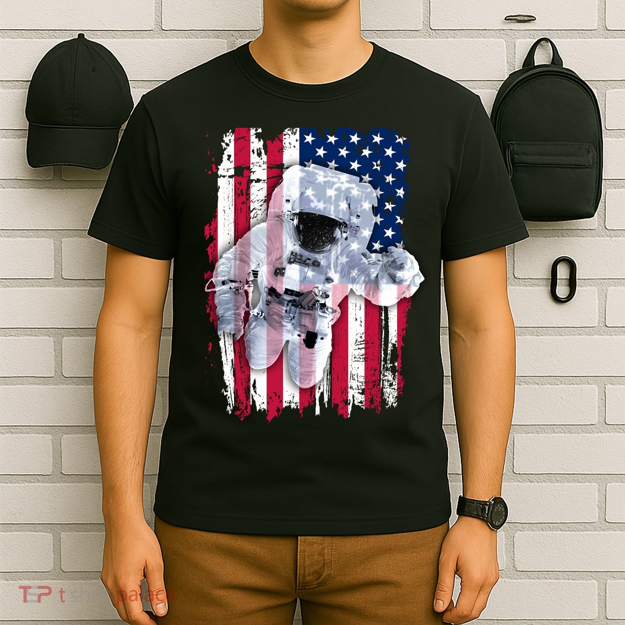 USA Astronaut American Space Flag T-Shirt