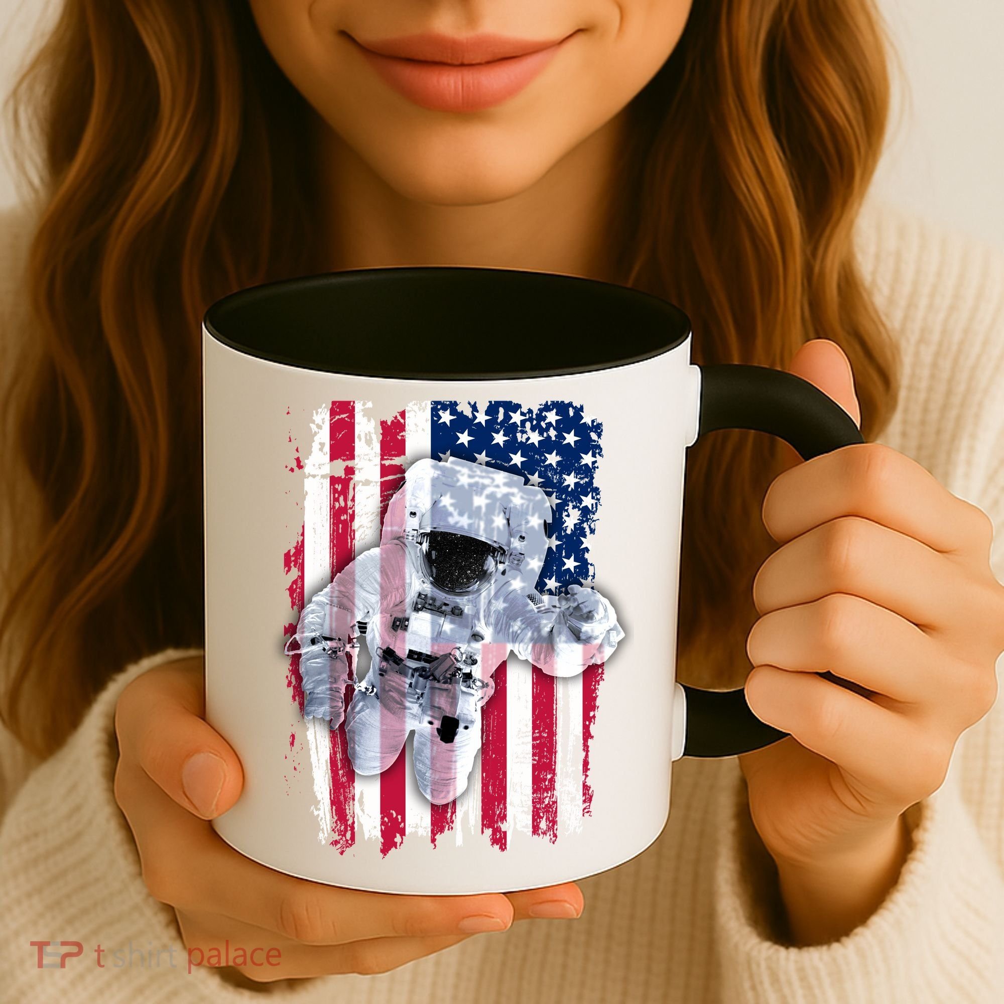 USA Astronaut American Space Flag Coffee Mug
