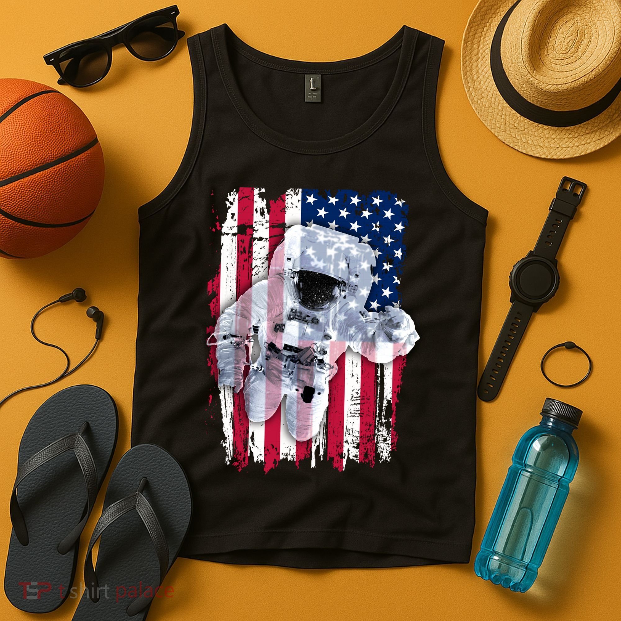 USA Astronaut American Space Flag Tank Top