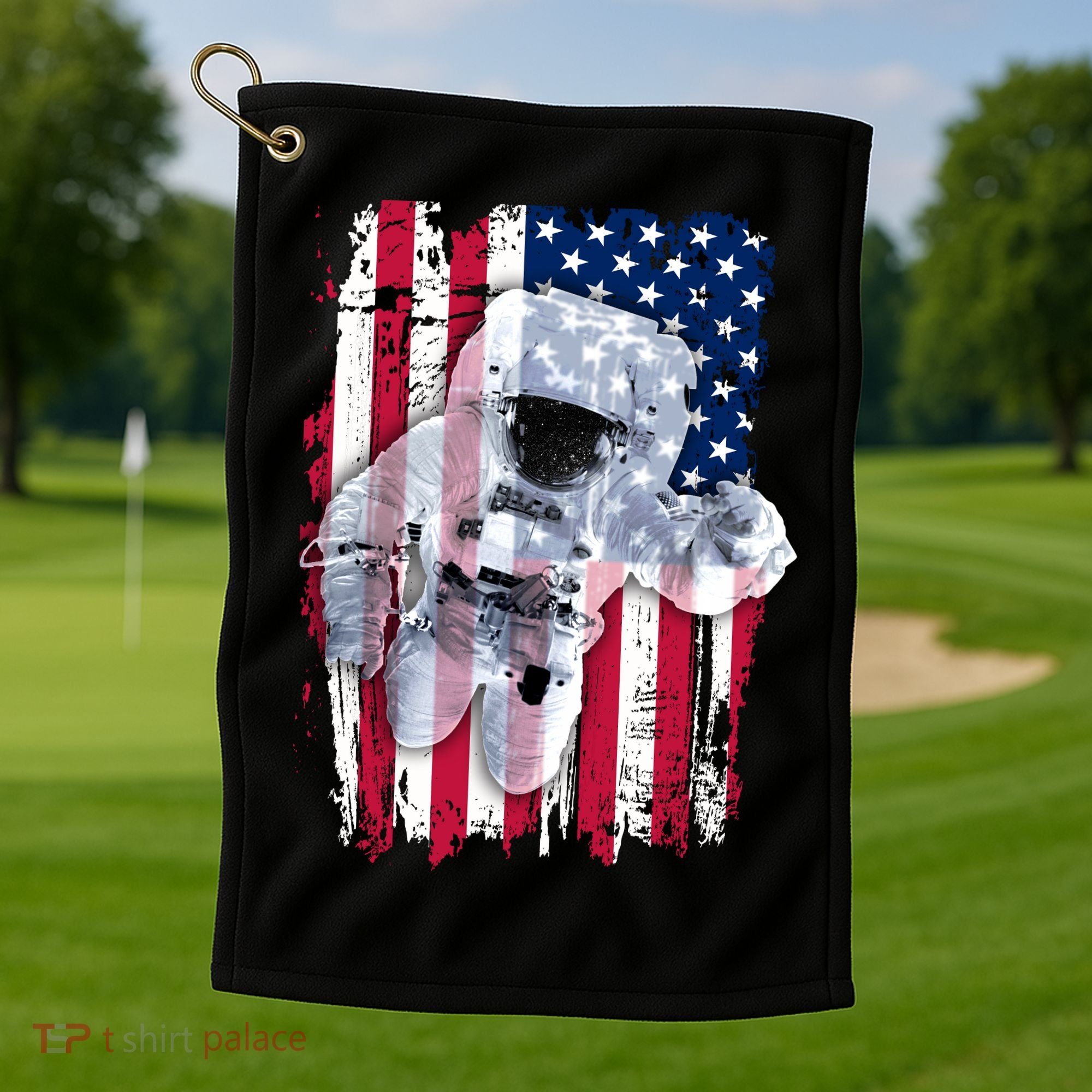 USA Astronaut American Space Flag Golf Towel
