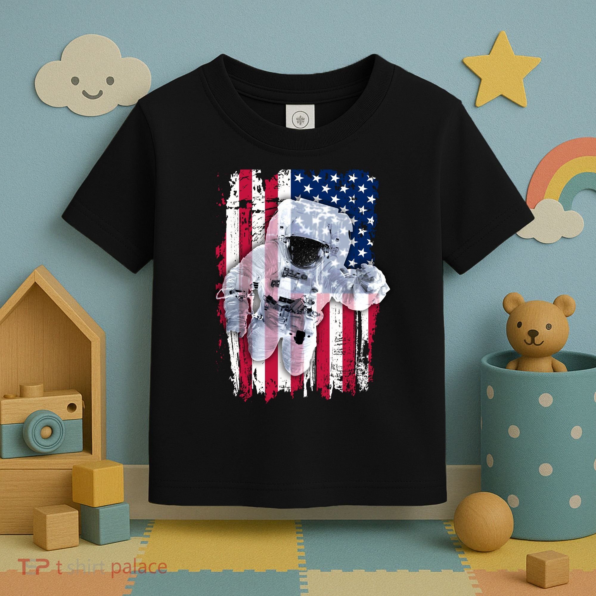USA Astronaut American Space Flag Toddler T-Shirt