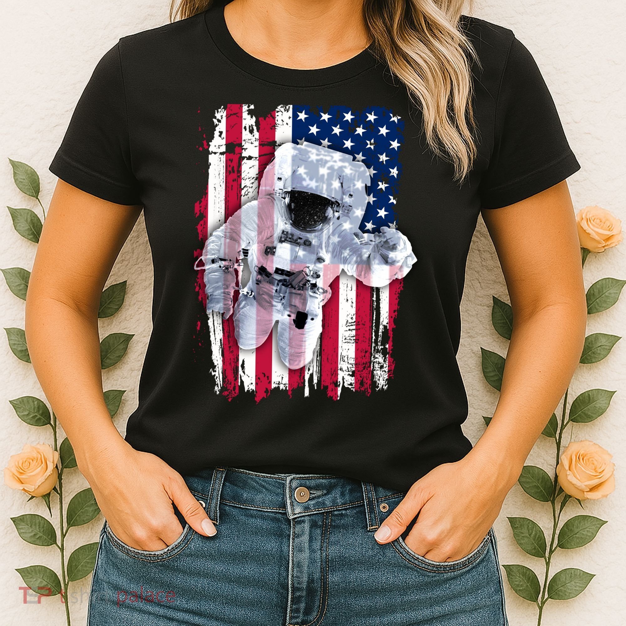 USA Astronaut American Space Flag Women's T-Shirt