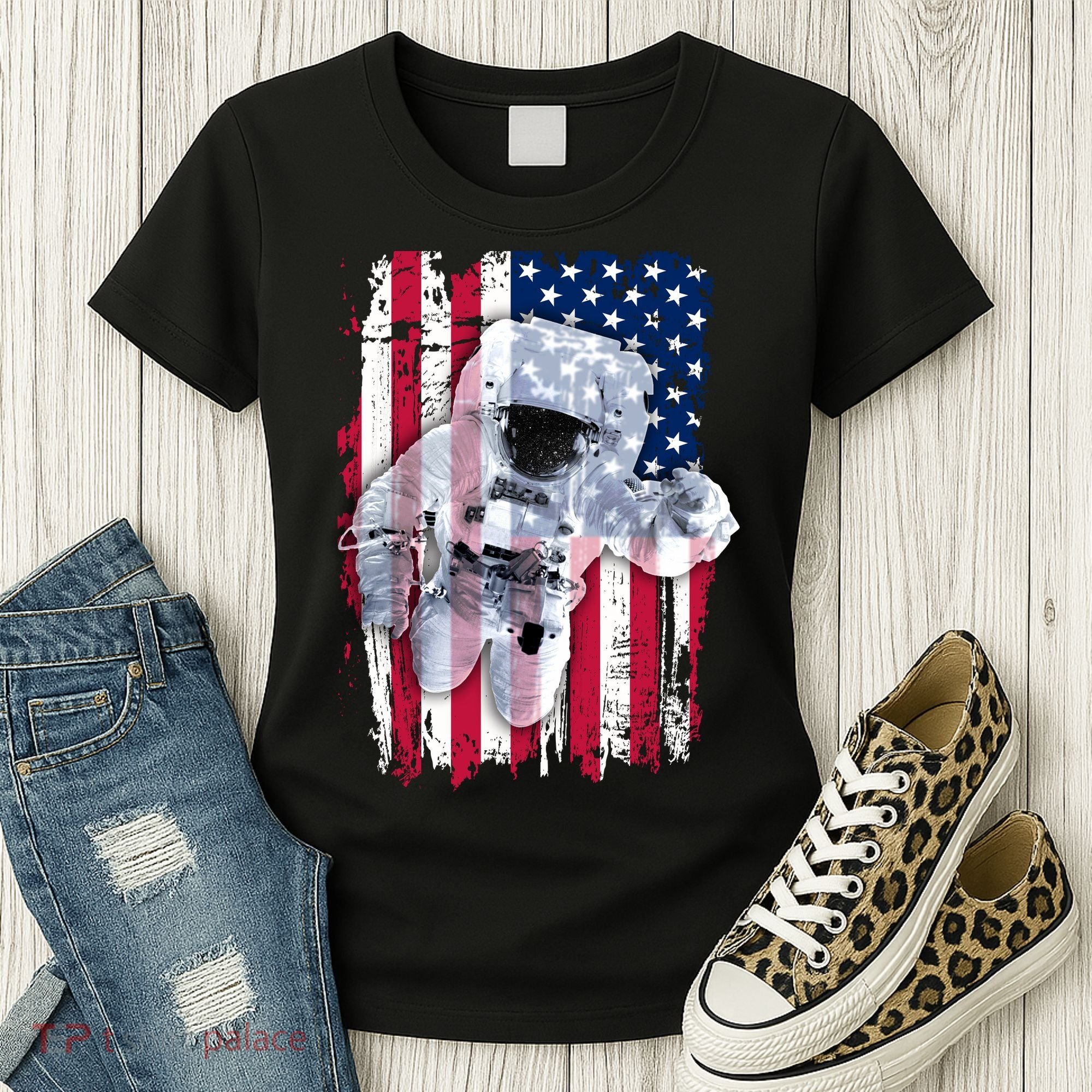 USA Astronaut American Space Flag Women's T-Shirt