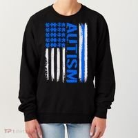 USA Autism Awareness Puzzle Flag Women's Sweatshirt thumb 0