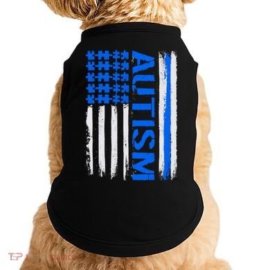 USA Autism Awareness Puzzle Flag Doggie Tank
