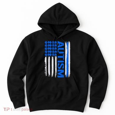 USA Autism Awareness Puzzle Flag Hoodie