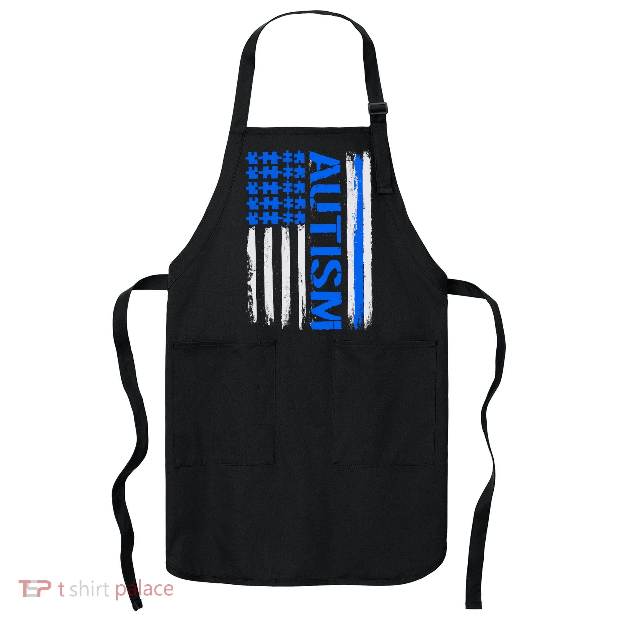 USA Autism Awareness Puzzle Flag Apron