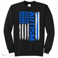 USA Autism Awareness Puzzle Flag Sweatshirt thumb 0
