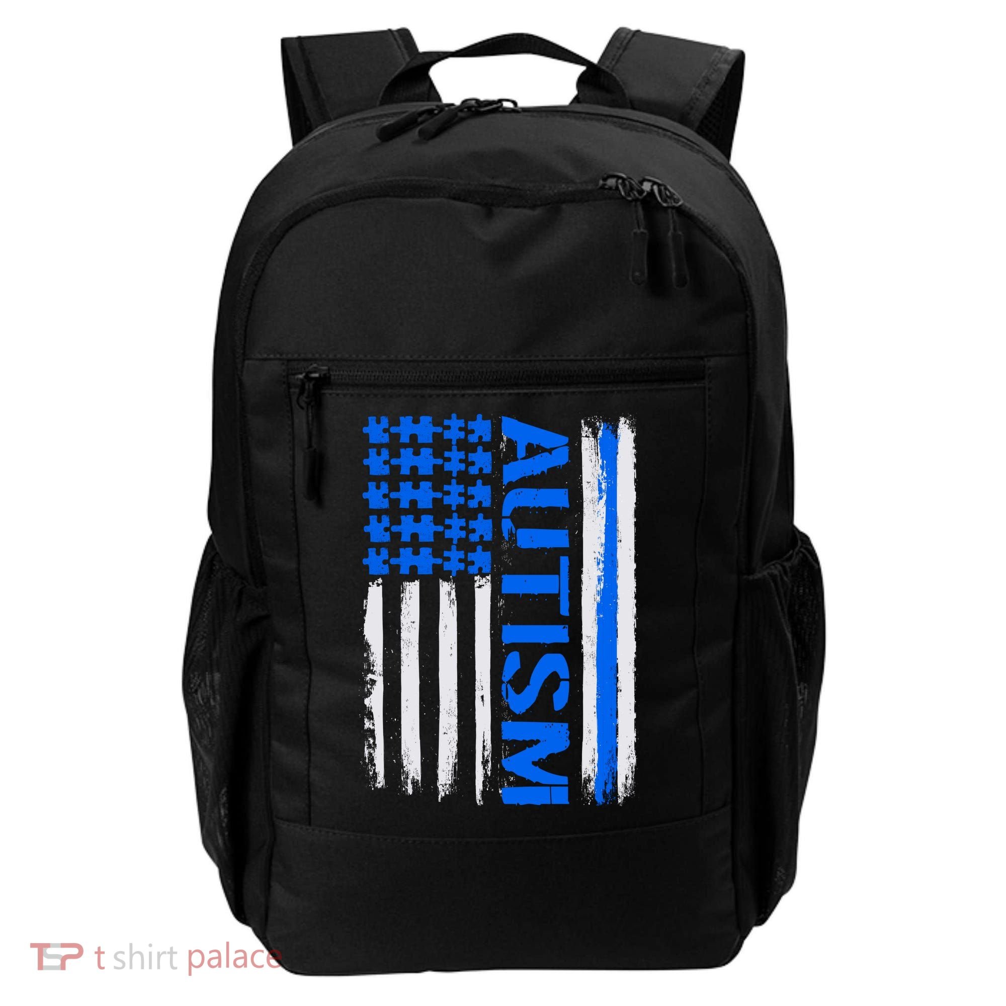 USA Autism Awareness Puzzle Flag Backpack