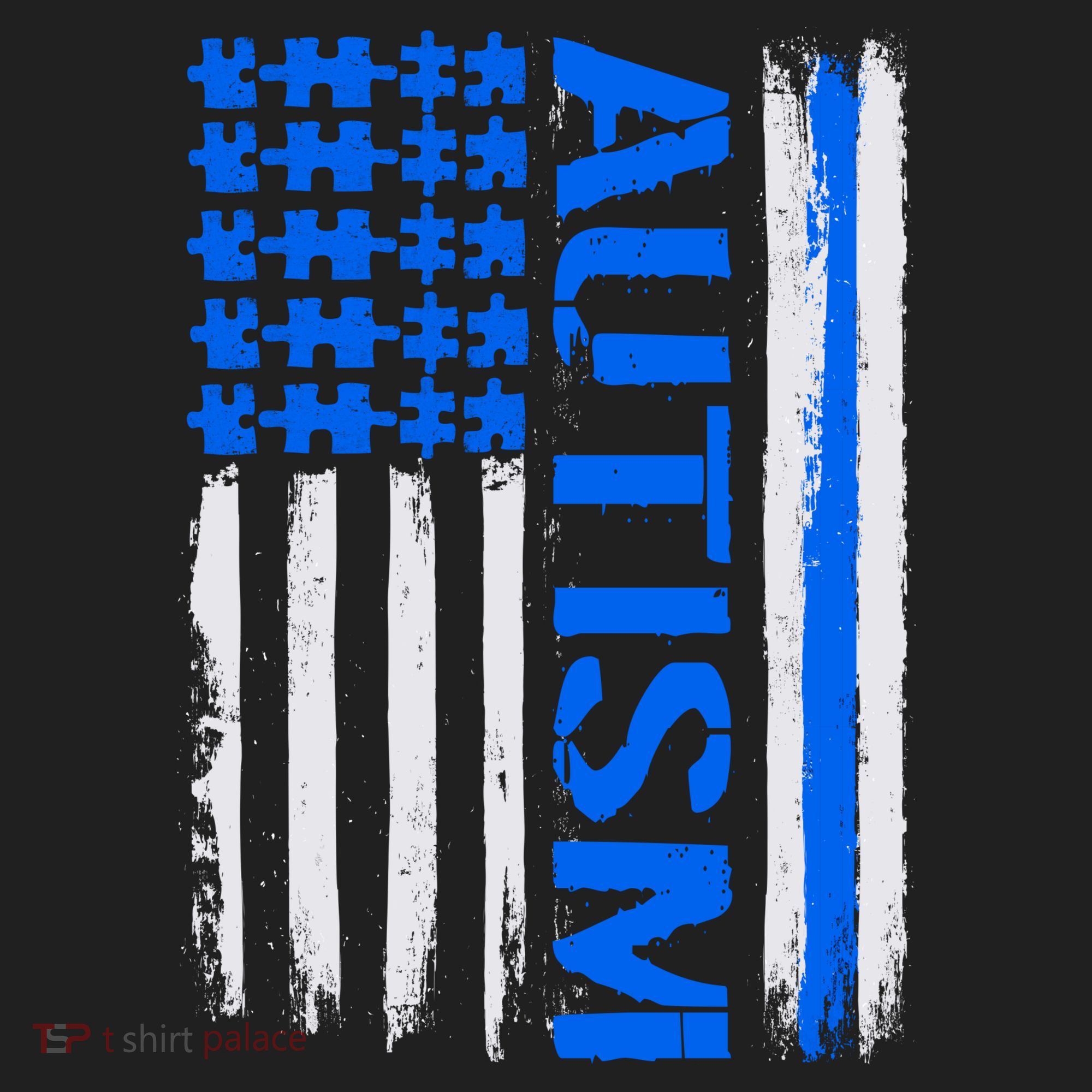 USA Autism Awareness Puzzle Flag Beanie