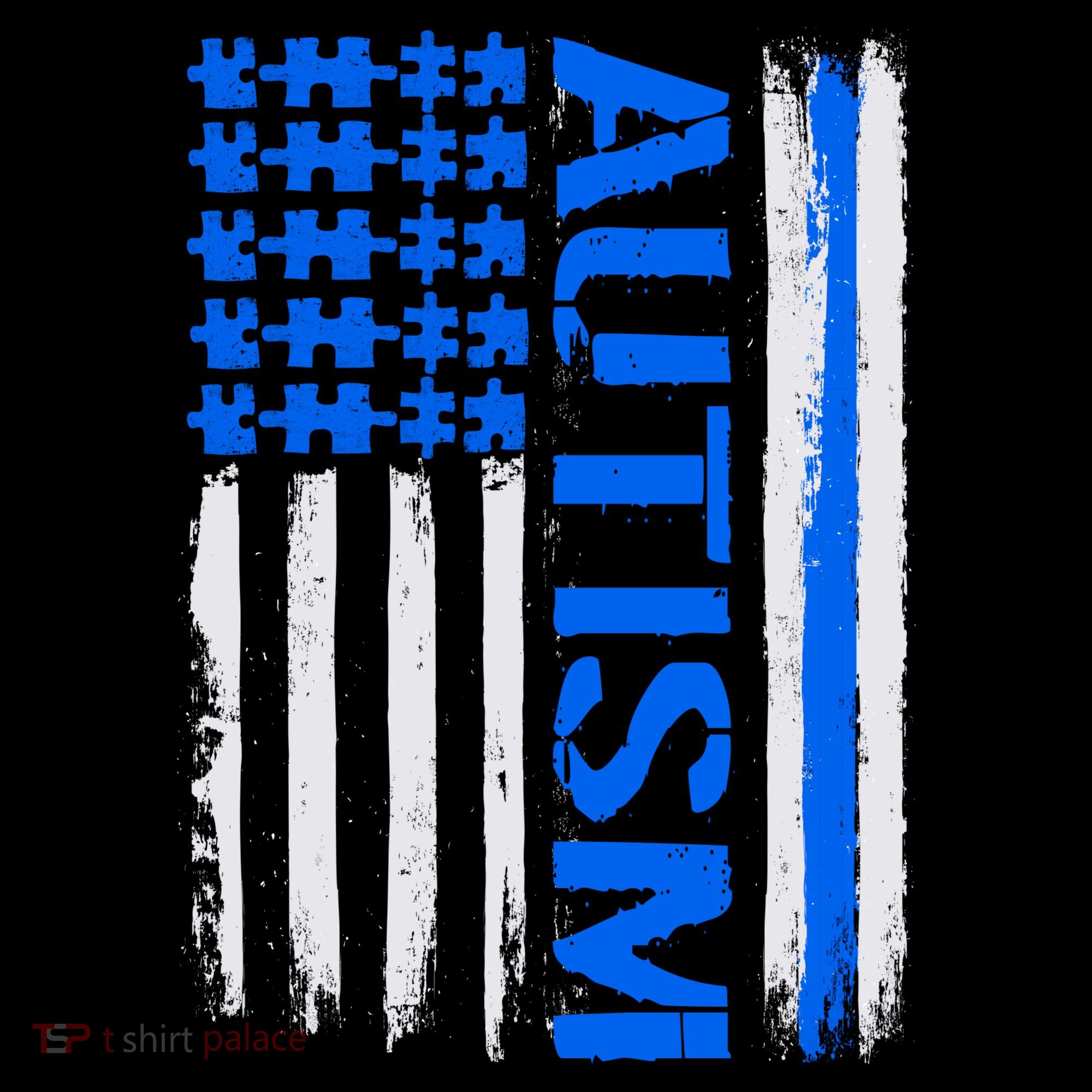 USA Autism Awareness Puzzle Flag Women's Hoodie