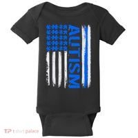 USA Autism Awareness Puzzle Flag Baby Bodysuit thumb 0