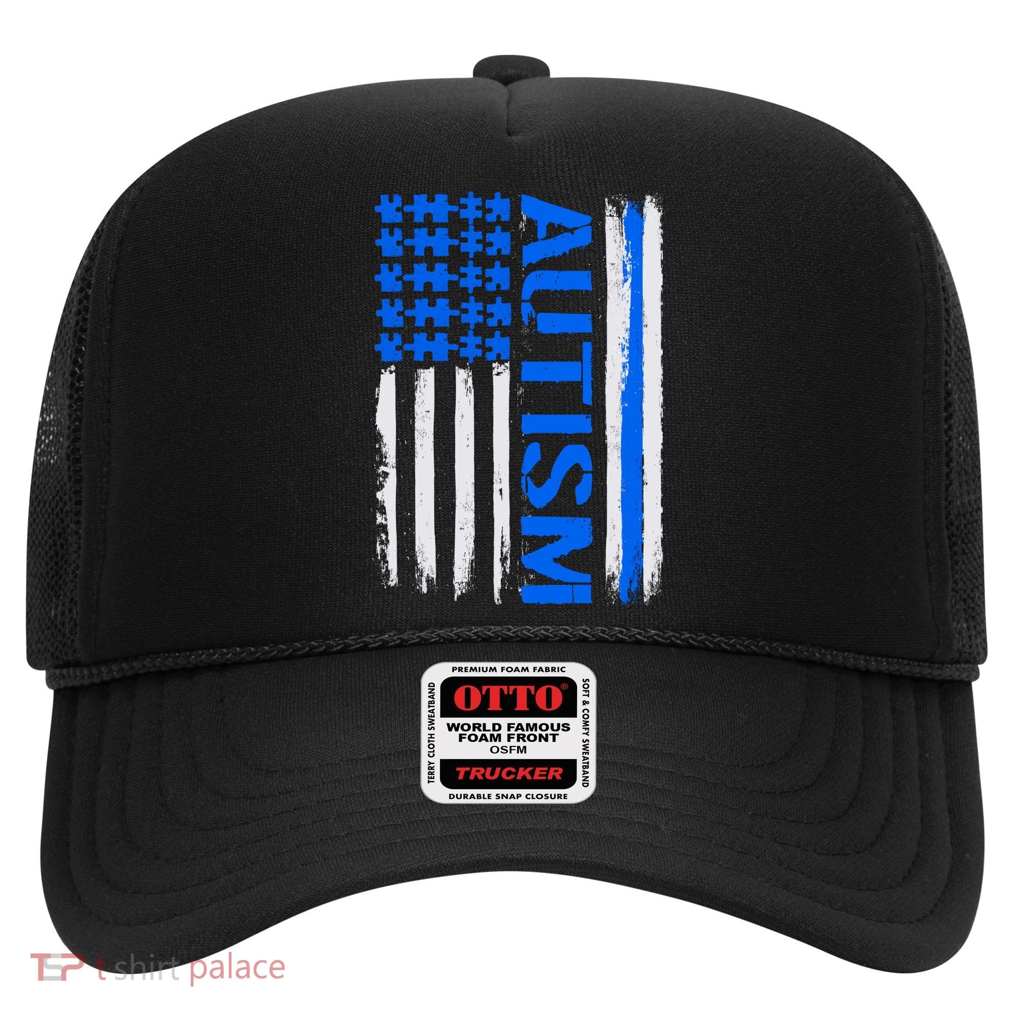 USA Autism Awareness Puzzle Flag Hat